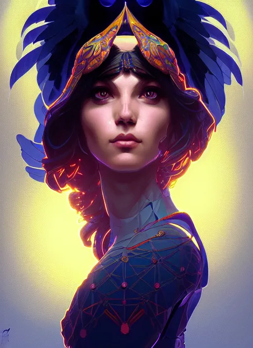 Image similar to symmetry!! portrait of raven from apex, intricate, elegant, glowing lights!! highly detailed, digital painting, artstation, concept art, smooth, sharp focus, illustration, art by artgerm and greg rutkowski and alphonse mucha