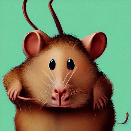 Image similar to rat by pixar style, cute, illustration, digital art, concept art, most winning awards