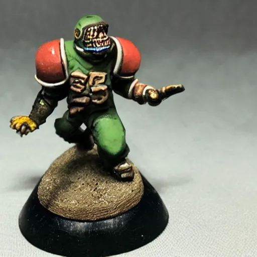 Prompt: realistic photo of human blitzer from blood bowl