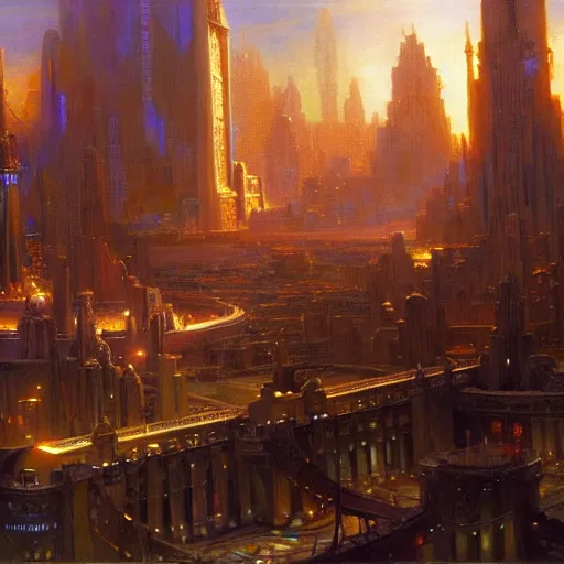 Image similar to atlantis the city. highly detailed painting by gaston bussiere, craig mullins, j. c. leyendecker 8 k