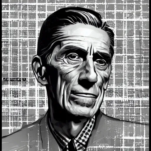 Prompt: The mighty kingly claude shannon father of cybernetics and artificial intelligence, highly detailed, award winning art, featured on art station