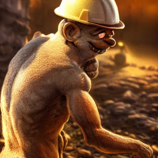 Prompt: pepe the miner, realistic, detailed, photography, artstation, dramatic light