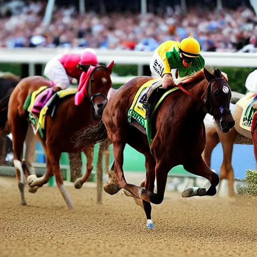 Image similar to horse with six legs wins the kentucky derby, high resolution, sports photograph,