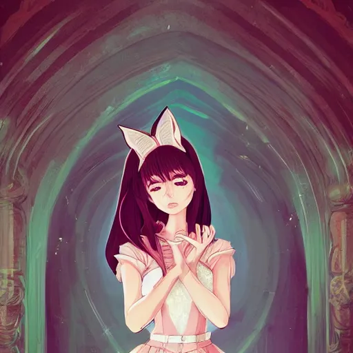 Prompt: a pretty girl with fox ears wearing an ornate dress in her castle chambers, anime key visual, lois van baarle, ilya kuvshinov, rossdraws, artstation