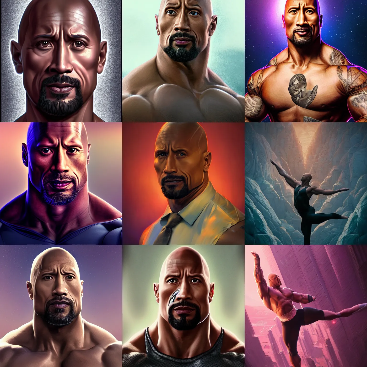 Prompt: portrait isometric drawing, dwayne johnson as ballerina, intricate, epic lighting, cinematic composition, hyper realistic, 8k resolution, unreal engine 5, by Artgerm, tooth wu, dan mumford, beeple, wlop, rossdraws, James Jean, Andrei Riabovitchev, Marc Simonetti, yoshitaka Amano, Artstation