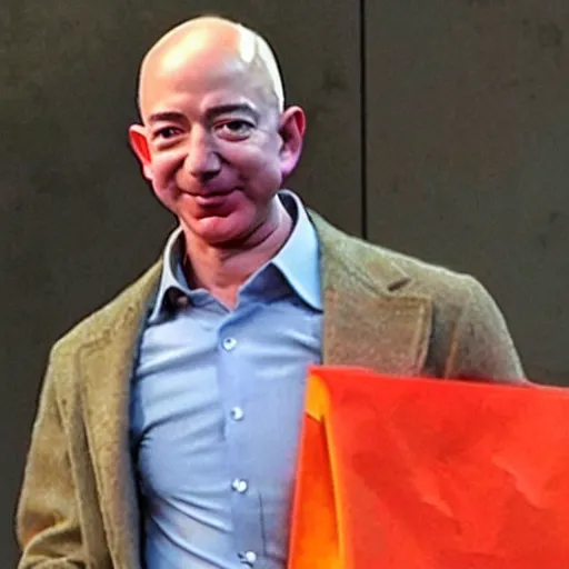 Image similar to jeff bezos as a homeless man