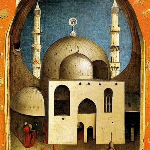 Image similar to ottoman mosque by hieronymus bosch