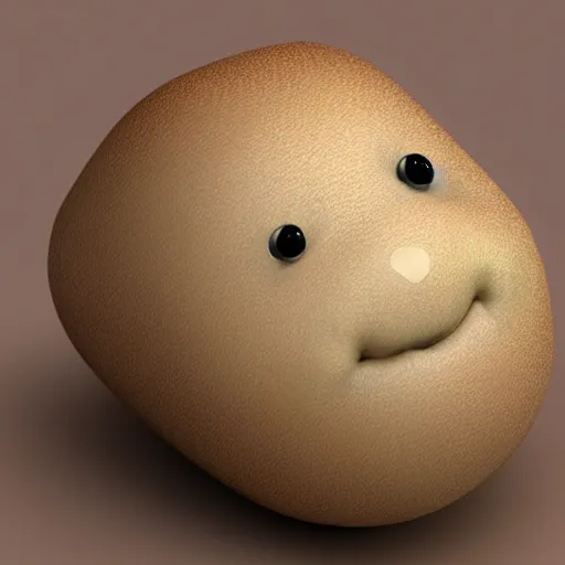 Prompt: 3 d rendered potato with adorable face cute