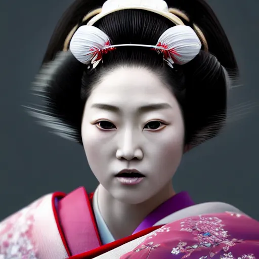 Prompt: hyperrealistic japanese geisha, by istvan sandorfi & thomas eakes & xiang duan, perfect facial symmetry, dim volumetric cinematic lighting, photorealistic, 8 k octane comprehensive render, post - processing, extremely hyper - detailed, intricate, lifelike texture, epic composition, masterpiece, identical to real robert lewandowski, stunning,