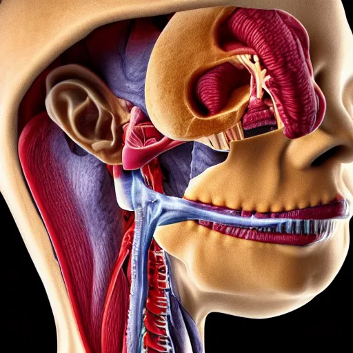 Image similar to cross section of a human. photography. 4 k. realistic. anatomy.