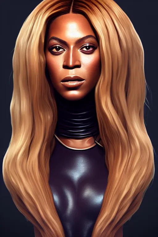 Image similar to portrait of Beyoncé , highly detailed and rendered, digital art, intricate, sharp focus, Trending on Artstation, HQ, unreal engine 5, 4K UHD image, by brom, artgerm, face by Otto Schmidt