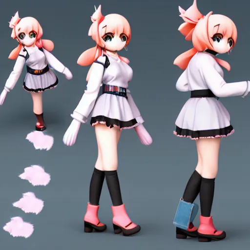 Prompt: cute fumo plush of a girl who is energetic, anime girl, stylized rendering, vray