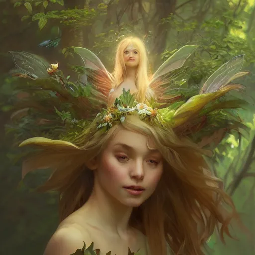 Prompt: forest fairy, little, levitating, flying with fairy wings, cape, intricate, headshot, highly detailed, digital painting, artstation, concept art, sharp focus, cinematic lighting, illustration, art by artgerm and greg rutkowski, alphonse mucha, cgsociety