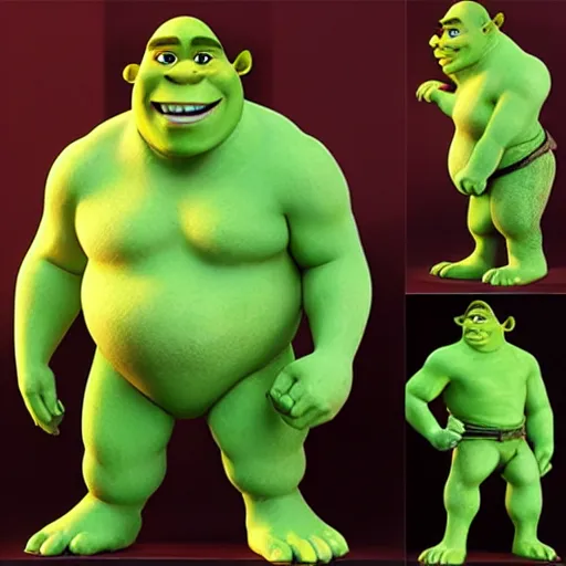 Prompt: Shrek anime figurine