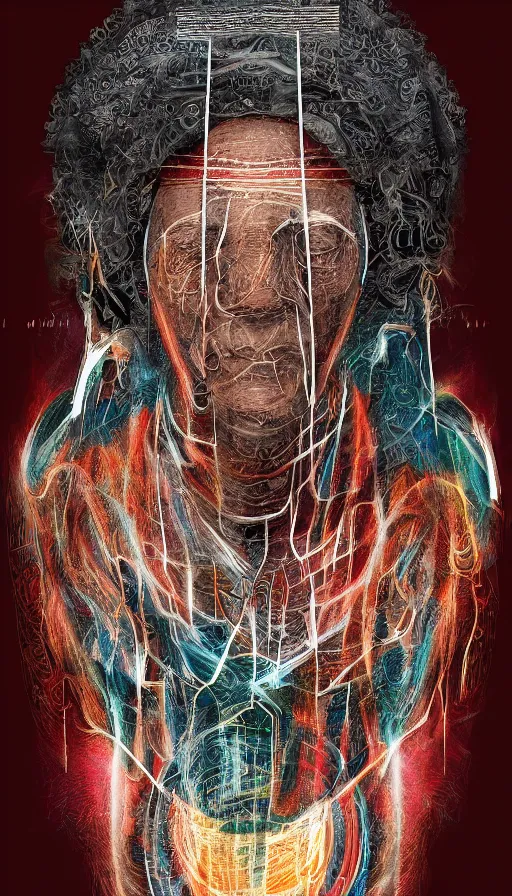 Image similar to portrait of a digital shaman, by studio 4 c