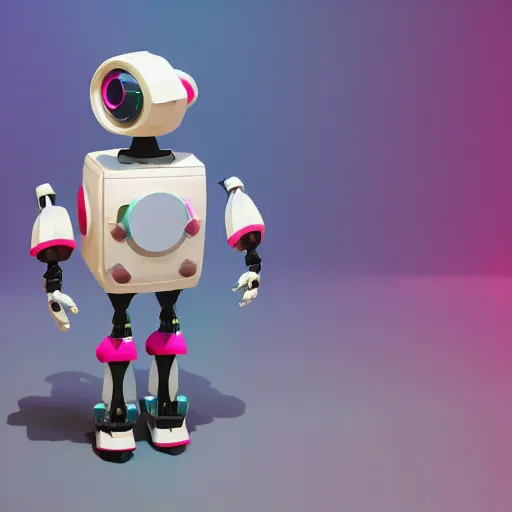 Image similar to low - poly cute robot character doing laundry, 3 d render, blender, unity, octave, 4 k, isometric view, beautiful render, pastel colours, breath of the wild art style