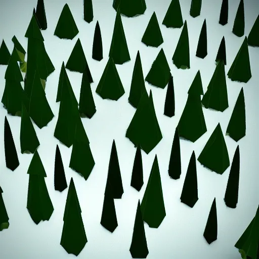 Image similar to a forest of 3d low poly trees