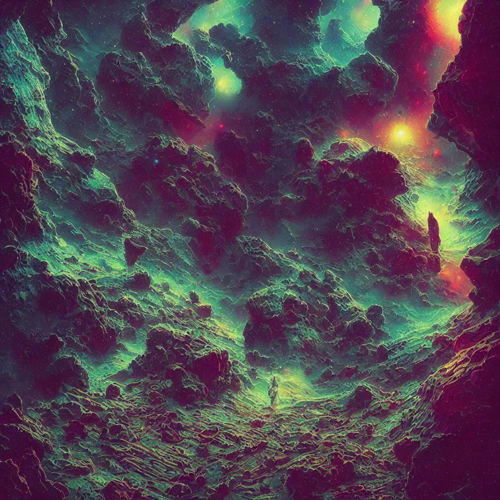 Image similar to a psychedelic space, cosmos galaxy nebula retrofuturism, greg rutkowski laurie greasley beksinski artstation, hyperrealist, cinema 4 d, 8 k highly detailed ❤🔥 🔥 💀 🤖 🚀