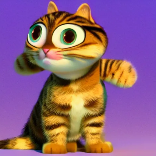 Prompt: pixar movie, brown tabby cat, 3 d, pixar _ tabby _ cat