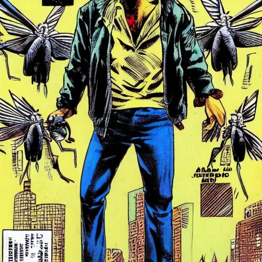 Image similar to ripped physique telekinesis alan moore disguised as a mosquito whilst wearing a denim jacket transmetropolitan neal adams darick robertson dave gibbons staedtler