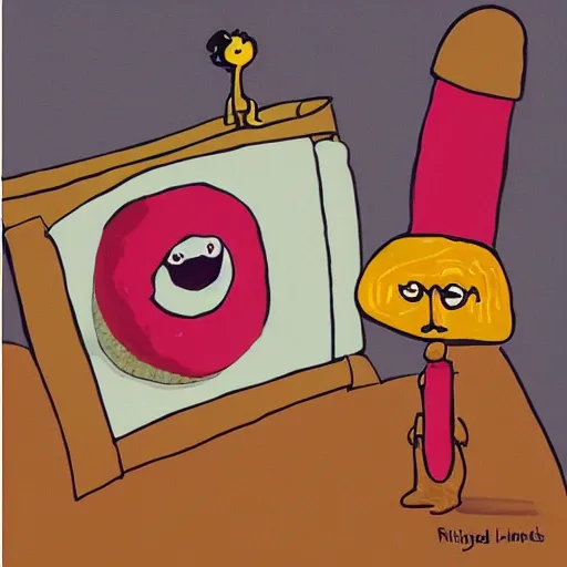 Image similar to little mr sausage lips by richard hargreaves