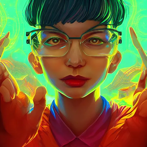 Image similar to skill magic geek inside matrix deepdream radiating a glowing aura stuff loot legends stylized digital illustration video game icon artstation lois van baarle, ilya kuvshinov, rossdraws,