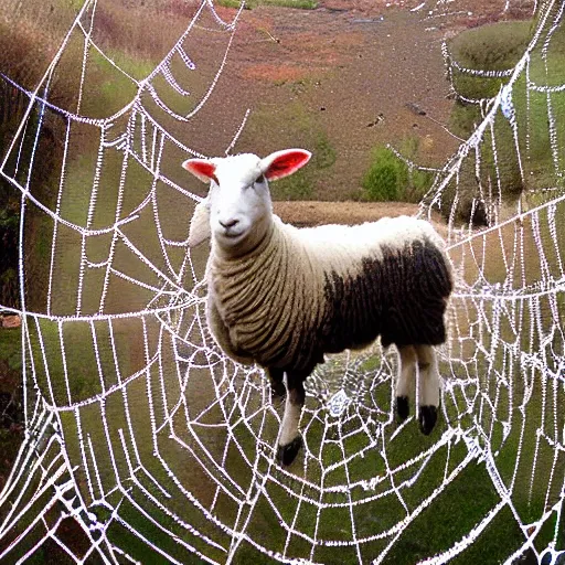 Image similar to sheep like spider web