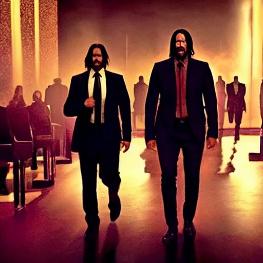 Prompt: cinematic still of John Wick attending a Hillsong church service in John Wick (2009). modern worship singing. dynamic lighting. shallow depth of field, cinematic