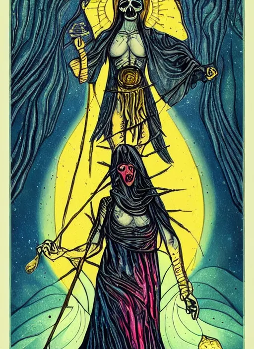 Prompt: beautiful tarot illustration of death, in the style of sam guay and, mystical colors, trending on artstation