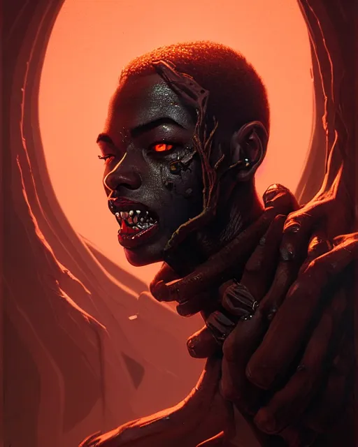 Prompt: baptiste from overwatch, character portrait, portrait, close up, concept art, intricate details, highly detailed, horror poster, horror, vintage horror art, realistic, terrifying, in the style of michael whelan, beksinski, and gustave dore