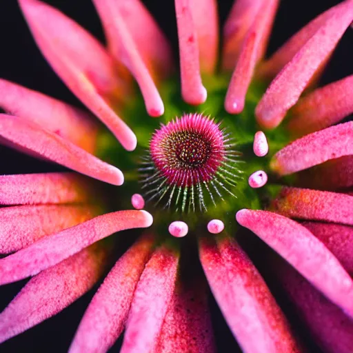 Image similar to microphotography of a flowering cactus, 4k UHD, 8k, 16k, 55mm lens