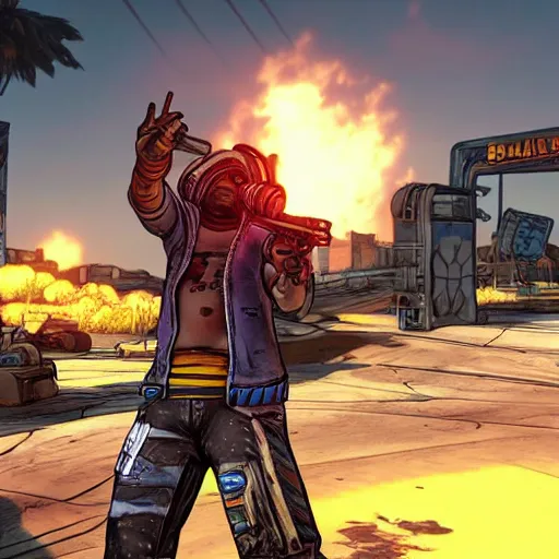 Prompt: rapper Chief Keef in borderlands 2 very detailed 4K quality super realistic