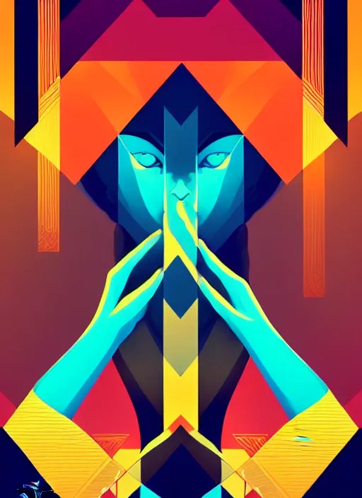 Image similar to symmetry!! vector poster art geometric, centered, detailed, median photoshop filter vector behance, hd by artgerm, jesper ejsing, by rhads, makoto shinkai and lois van baarle, ilya kuvshinov, rossdraws, illustration, art by ilya kuvshinov and gustav klimt