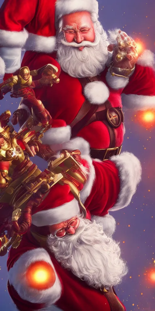 Image similar to Santa Claus is Thanos, hyperdetailed, artstation, cgsociety, 8k