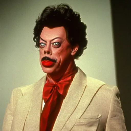 Image similar to Tim Curry slyly posing for the camera