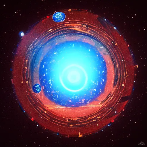 Prompt: cosmic eye sphere at the center of the universe, ,4k , trending on artstation