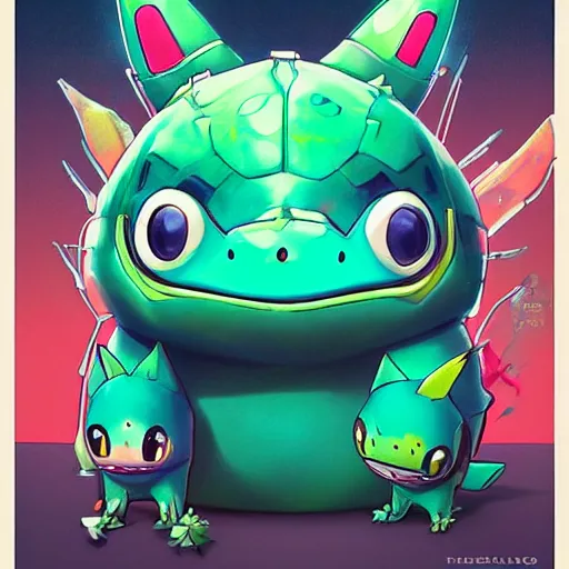 Image similar to lofi BioPunk Pokemon Bulbasaur portrait Pixar style by Tristan Eaton_Stanley Artgerm and Tom Bagshaw