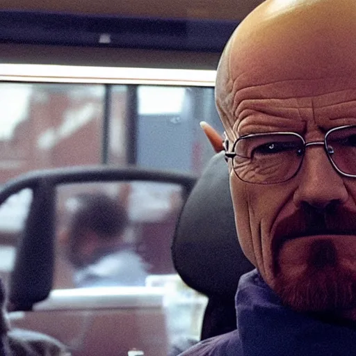 Image similar to Walter white inside a London bus