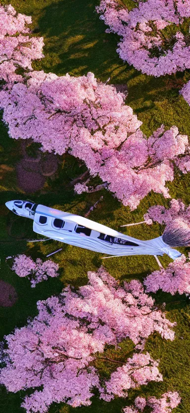 Image similar to aerial photo of dragon at a sakura tree, side shot, by shunji dodo, 8 k resolution, high quality ”