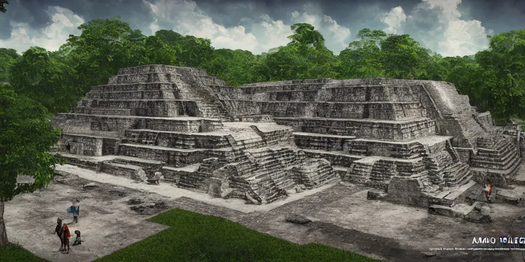 Image similar to palenque, ancient mayan city, unreal 5, hyperrealistic, realistic, photorealistic, dynamic lighting, highly detailed, cinematic landscape, studio landscape, studio lighting