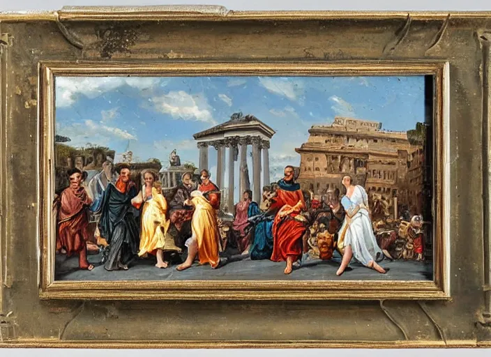 Prompt: Images on the store website, eBay, Miniature of citizens of Rome