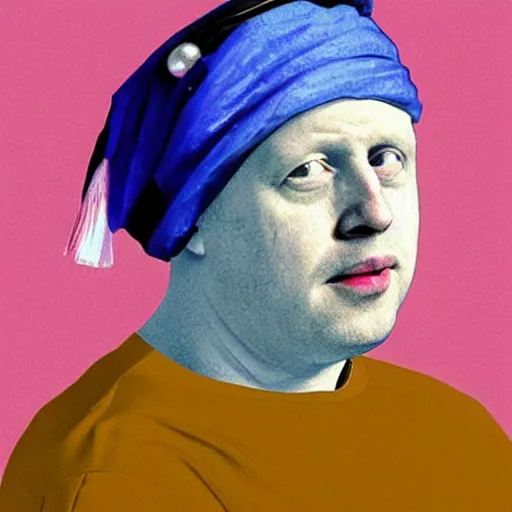 Image similar to Boris Johnson as the girl with the pearl earring