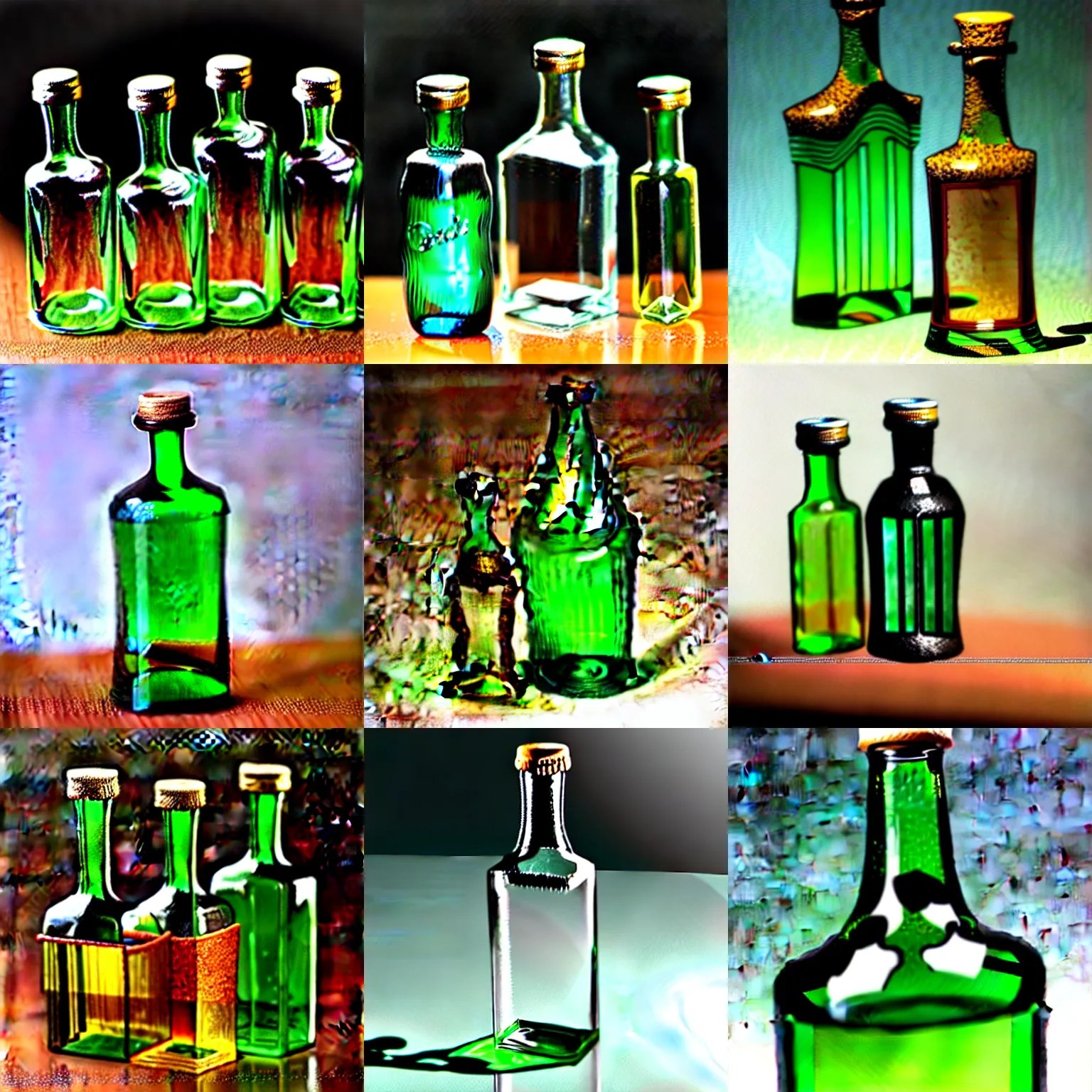 Prompt: highly detailed glass bottle diorama