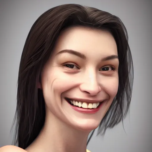 Prompt: beautiful smiling woman. hyper - realistic. trending on artstation. cinematic lighting. lifelike. symmetrical face. golden ratio. 8 k. uhd. sharp focus. highly detailed. beautiful face