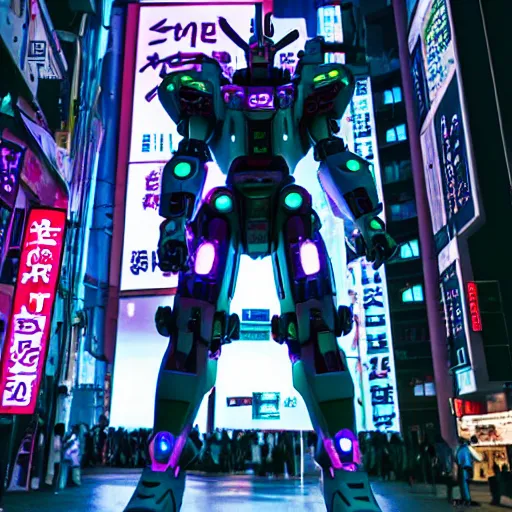 Image similar to eva - 0 1 in real life tokyo, cyberpunk lighting, award winning photo