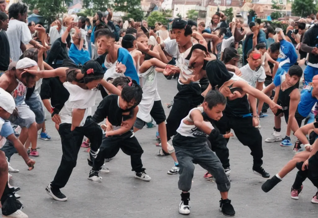 Prompt: jesus in a streetdance tournament