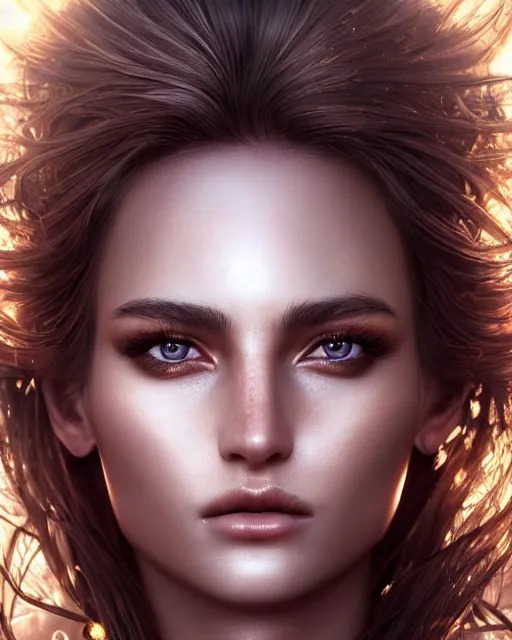 Image similar to a beautiful warrior woman, photo, ultra detail, photoreal, professionally retouched, soft moonlight lighting, shiny plastic armor, realistic, smooth face, goddess, luscious lips, perfect eyes, wide angle, sharp focus on eyes, 8 k high definition, insanely detailed, intricate, elegant, art by artgerm and wlop