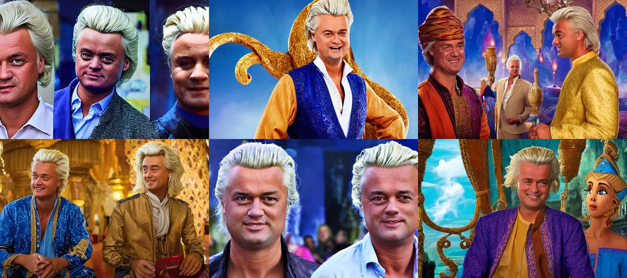 Prompt: geert wilders in aladdin movie