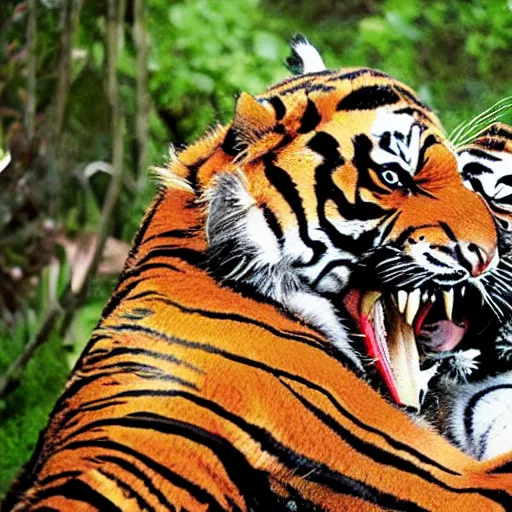 Image similar to Grandma being eaten by tiger