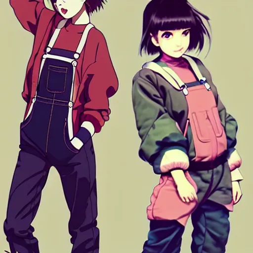 Image similar to a beautiful! boyish! natalie portman alluring gravure! model, wearing oversized mayan bomber jacket and leotard with overalls, bulky poofy bomber jacket with mayan patterns, aztec street fashion, gapmoe yandere grimdark, trending on pixiv fanbox, painted by greg rutkowski makoto shinkai takashi takeuchi studio ghibli